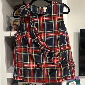 J. Crew Tartan Plaid Sleeveless Ruffle Top Size 6. Worn once